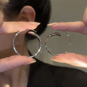 Large Curved Hoop Earrings