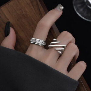 18K Gold Plated Titanium Steel Layered Twill Ring