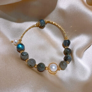 Baroque Freshwater Pearl Moonstone Bracelet