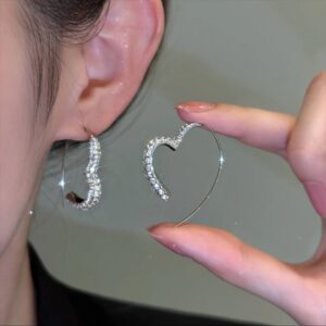Zirconia Heart Hoop Earrings