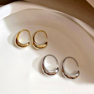 Sterling Silver Classic Drop Hoop Earrings